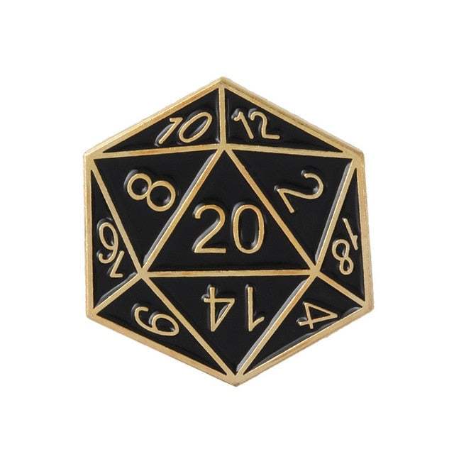 D20 DnD 20 Sided Dice Game Backpack Clothes Lapel Pin Brooch For Women Men - NINI SHOP
