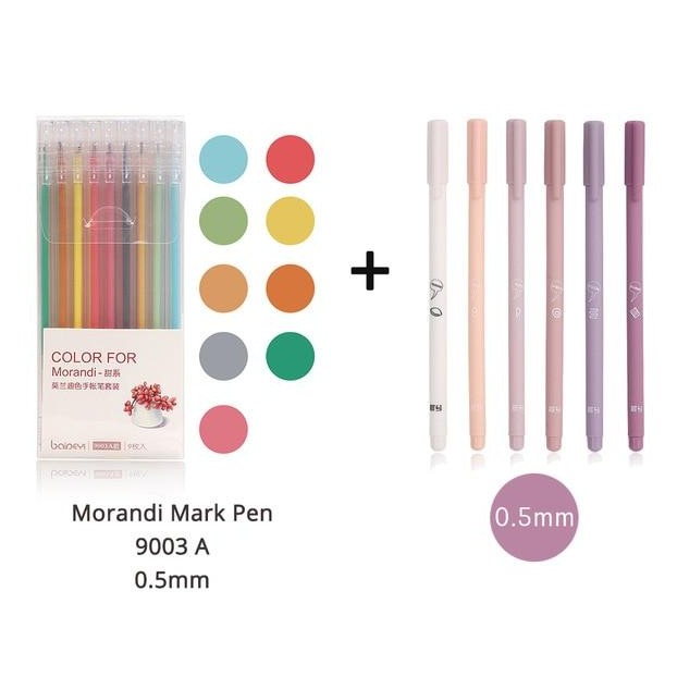 6 PCS/Set Creative Cute Morandi Simple Small Fresh Gel Pen Kawaii Quick Drying Cap Neutral Pen Journal Supplies - NINI SHOP