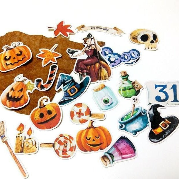22PCS Self-Made Handbook Cute Kawaii Halloween Funny Decorative Stickers - NINI SHOP