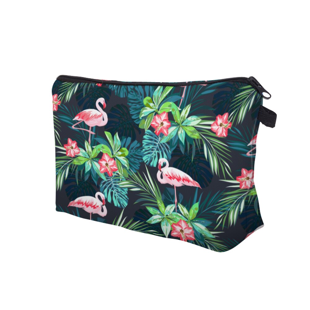 Cosmetic Bags Flamingo Flower Travel Makeup Storage with Zipper - NINI SHOP