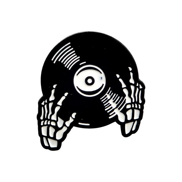 Punk Music Lovers Good Vibes Tape DJ Vinyl Record Player Enamel Pin - NINI SHOP